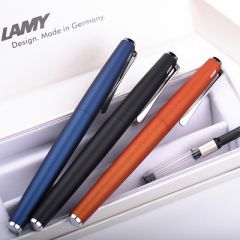 德国凌美lamy演绎钢笔演艺studio磨砂黑帝国蓝拉丝银白色礼盒装