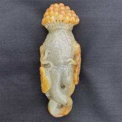 和田玉子料/人生如意/人参造型/把件/摆件/高端礼品/寓意好