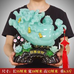 玉白菜摆件百财开业礼品招财聚宝盆工艺品客厅电视柜酒柜玄关摆设 四季发财
