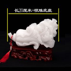玉白菜摆件客厅玄关酒柜家居玉石办公装饰品乔迁开业礼品 30cm
