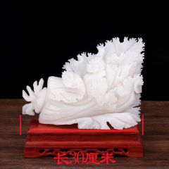 玉白菜摆件客厅玄关酒柜家居玉石办公装饰品乔迁开业礼品