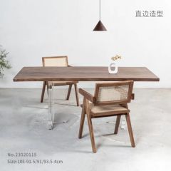 北美黑胡桃书桌办公桌吧台茶桌岛台写字台小书桌大板桌 长2200 宽800 厚45