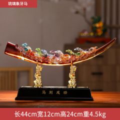 春墨辰韵（SPRMOCYN） 琉璃象牙八骏马客厅摆件工艺品家居办公室装饰品乔迁礼物 琉璃象牙马